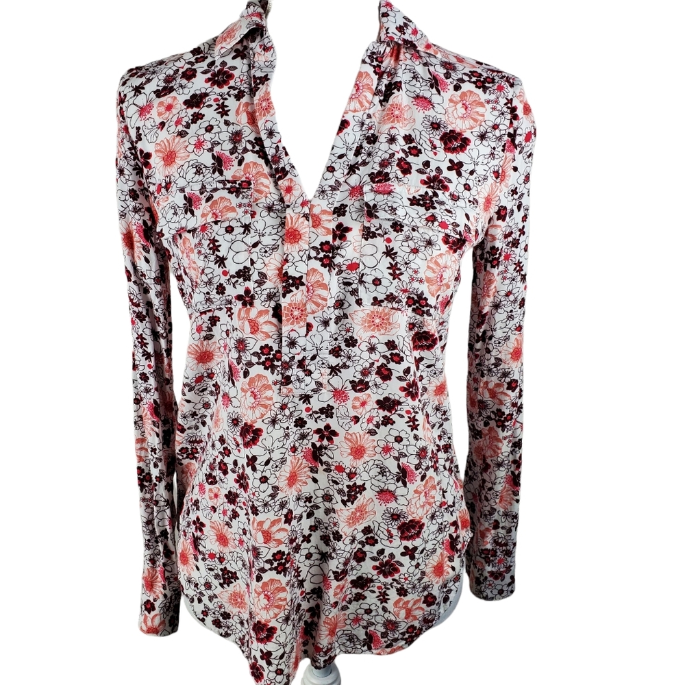 Ann Taylor Factory floral pullover Tunic XS